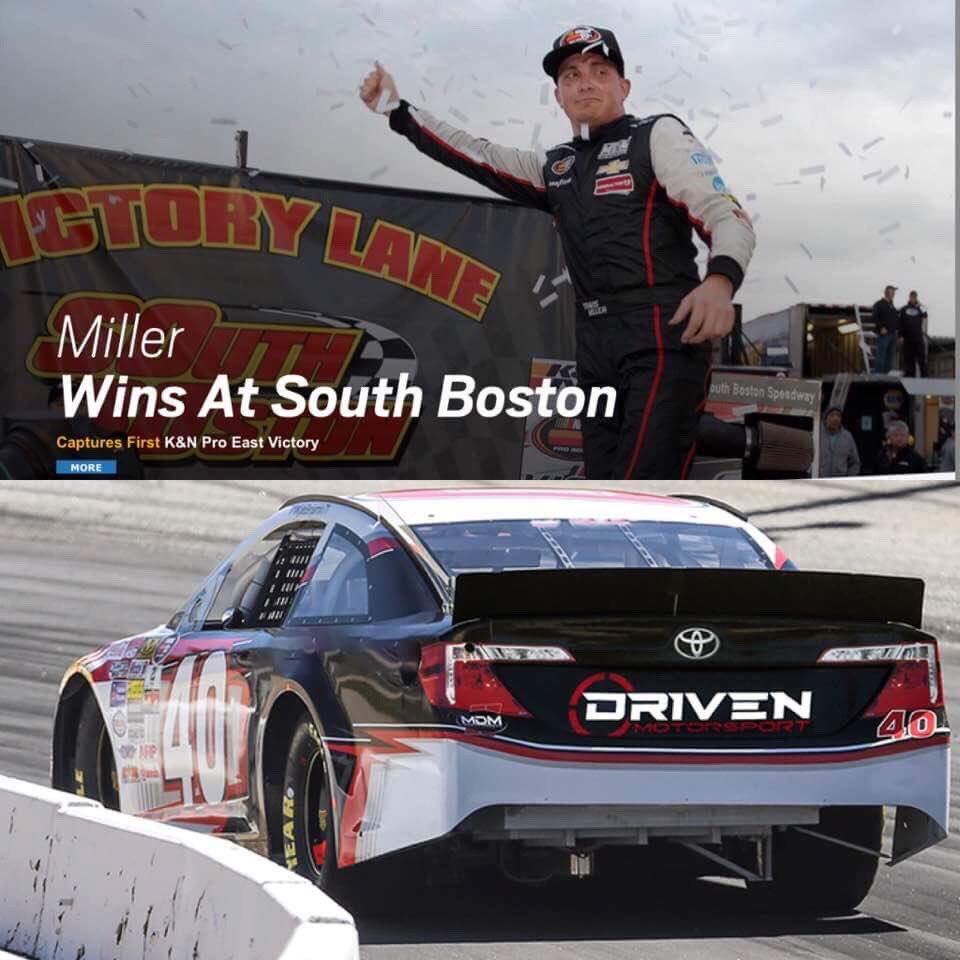 DrivenSteering's tweet photo. A huge congrats to @TravisMiller_40 and @MdmMotorsports on winning Sunday's @NASCAR KN East race at @SoBoSpeedway57 🏁🏆 https://t.co/X2yLZxaEO1