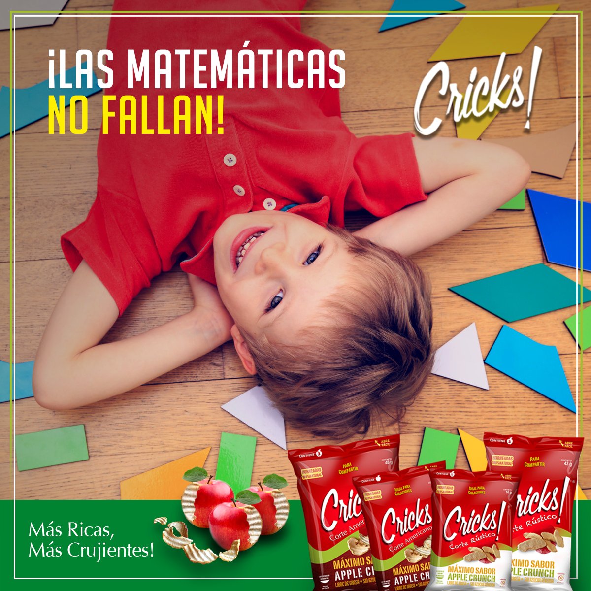 Crickscl's tweet image. @Crickscl ! + Lunes = Inicio de semana perfecto. Es cierto lo que nos dicen en el cole, ¡las matemáticas no fallan! #Snack #Cricks! #Chile