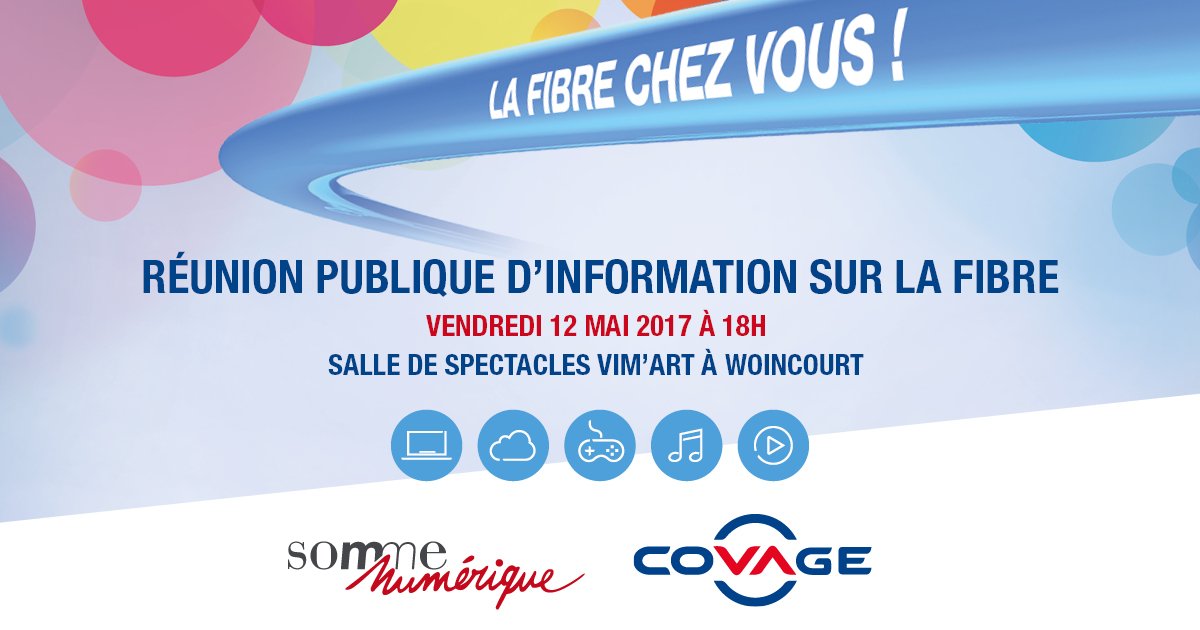Covage_News's tweet photo. #Savethedate @Somme_fr Réunion publique d'info sur la #fibre à WOINCOURT le 12/05 à 18H ! #THD #FTTH @knetfr @Videofutur #Ozone #Comcable https://t.co/X7wc4EYy14