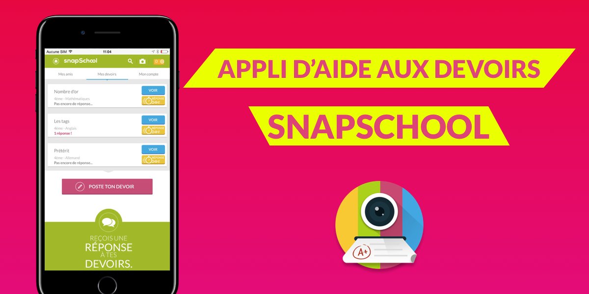 digiSchool_fr's tweet photo. Découvre notre appli #SnapSchool, dédiée à l'entraide aux devoirs !
> https://t.co/6n8CCkJrPs 👍 https://t.co/0k6T1mo3QL