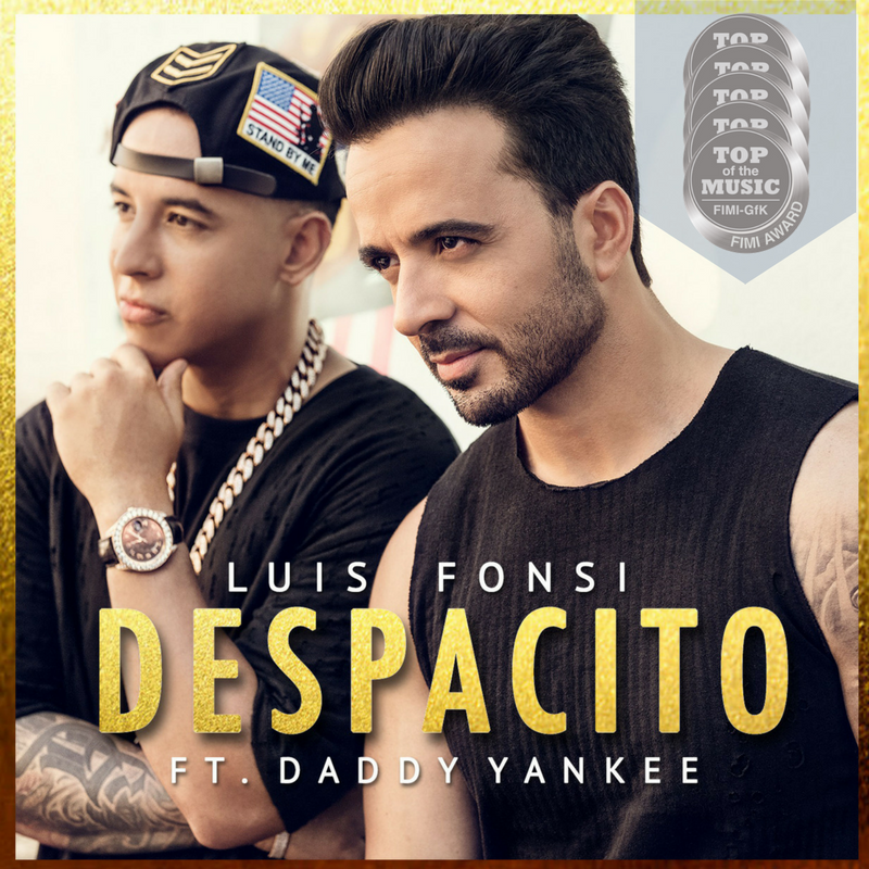 FIMI_IT's tweet photo. Sempre in cima alla #TopOfTheMusic, resta anche in zona #FIMIAwads: è #Despacito di @LuisFonsi e @daddy_yankee, oggi #5platino! 😎 https://t.co/U907iAp8Xm