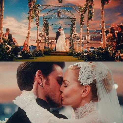 bestofswanjones's tweet photo. 101 episodes, 55 kisses, 7 lands, 3 deaths, 2 proposals, 1 True Love ❤ #CaptainSwan #CSwedding https://t.co/ZM58OLzMq2