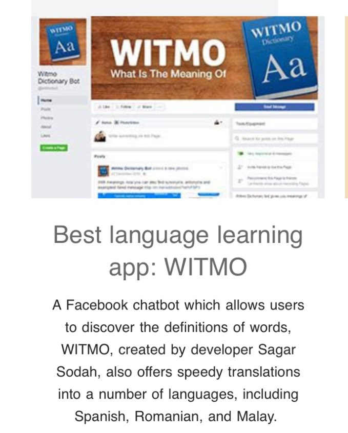 swaraj1983's tweet photo. #WITMO built by @sagarTweeting on @gupshup - best language learning app - @OxfordWords API competition. Congrats bro https://t.co/7bWRheS0Ej https://t.co/ebuQmtpPVW