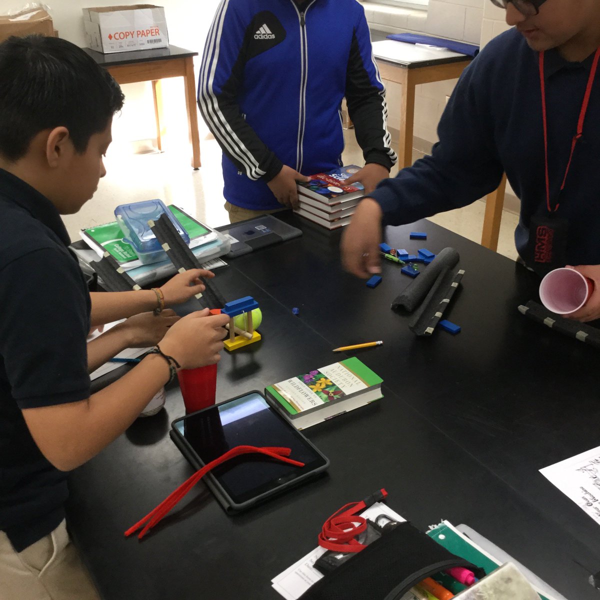 jkoll00's tweet photo. Rube Goldberg machines in 6th grade science! #scienceisawesome #STEM @Mrs_Coalson @HeritageD100 https://t.co/kmcIk9nCl4