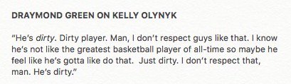 ChrisForsberg_'s tweet photo. Draymond Green on Olynyk on Uninterrupted pod: โHeโs dirty. Dirty player. Man, I donโt respect guys like that.โ
๐ง: https://t.co/CBV76E7KQq https://t.co/WEW5RyLPPu