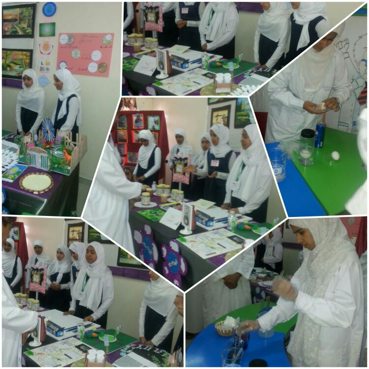 معرض الإجادات الطلابية ومقتطفات من معارض أسابيع المواد الدراسية وأعمال الأخصائيات (المهني والنفسي)  ..