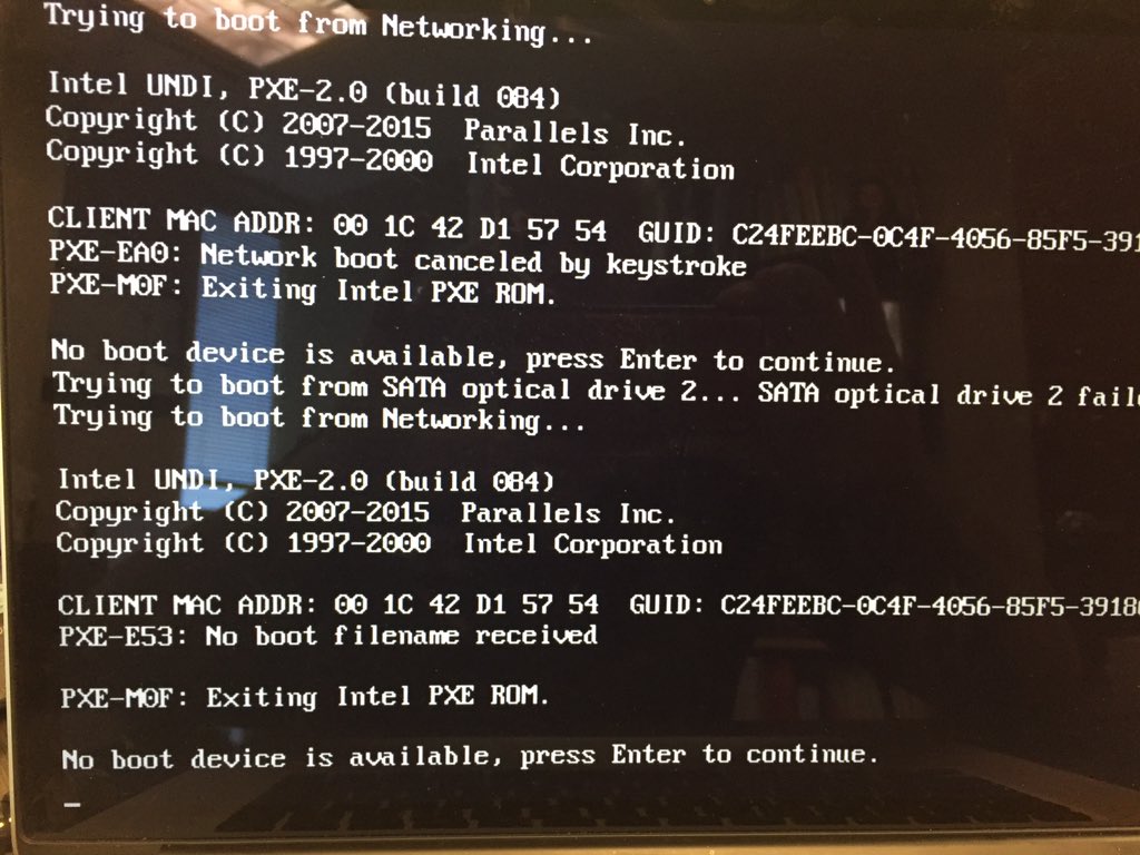 mikegormanpt's tweet photo. @ParallelsCares  starting last night unable to get onto PC side of screen, screen is black, pic attached https://t.co/rVn3DAbQV3