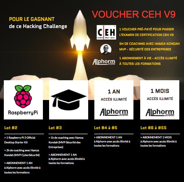 kondah_ha's tweet image. #HackingChallenge J-4 Serez-vous l'un des 55 meilleurs #hackers? À gagner: Voucher #CEHv9 #RaspberryPi #FormationIT hubs.ly/H07pGgX0