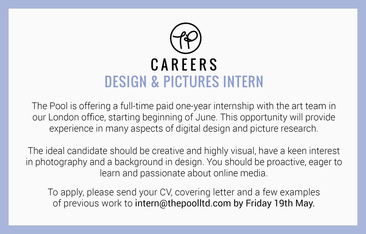 thepooluk's tweet image. 💃🏽 WE'RE HIRING AGAIN! 💃🏻
If you're looking for a paid design internship, look no further...
ifyoucouldjobs.com/jobs/view/16201