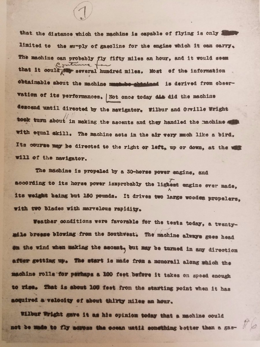 SoHistColl_1930's tweet photo. "The Wrights intend to break all worlds records for distance and manuvering...before they leave here" #WrightBrothersPress https://t.co/cqq5HM39O5