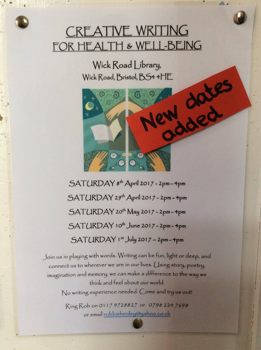 BrislingtonCP's tweet photo. #creative #writin #workshops in #brislington #wickroad #library https://t.co/99v6jBYsgx