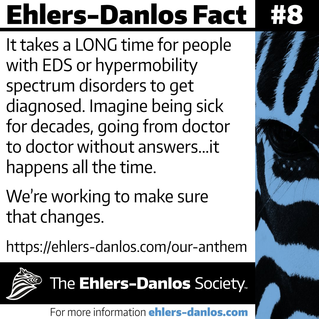 TheEDSociety's tweet photo. Diagnosis delays are a huge problem for patients with EDS.
Check out https://t.co/JTavhlManH for more information.
#DazzleTogether https://t.co/cEH9iMWFXz