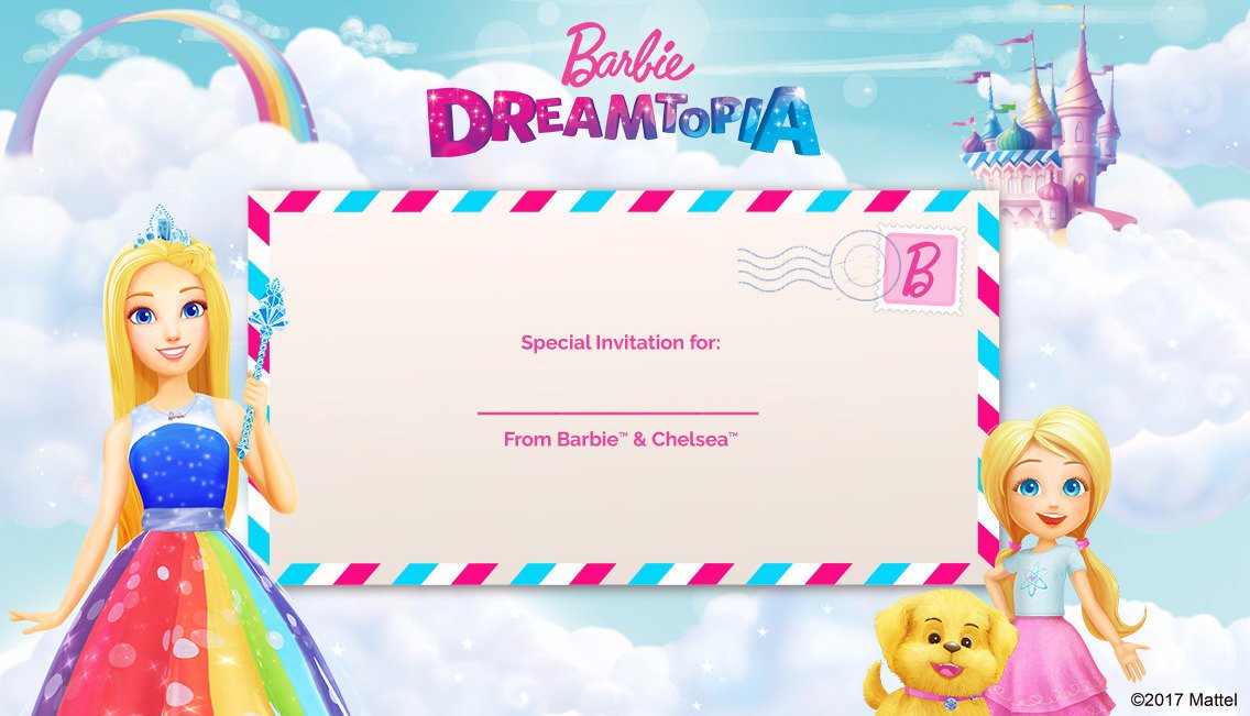 barbie unicorn invitation