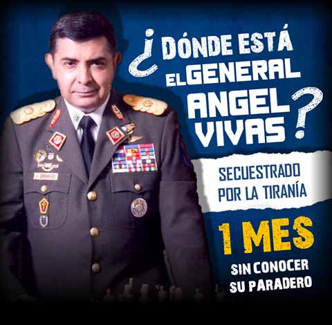 OrdenVenezuela's tweet photo. Su familia y los venezolanos aún no conocemos el paradero del General Angel Vivas quien fue secuestrado el #7Abril #DondeEstaElGeneralVivas https://t.co/qZ57Hy4GwH