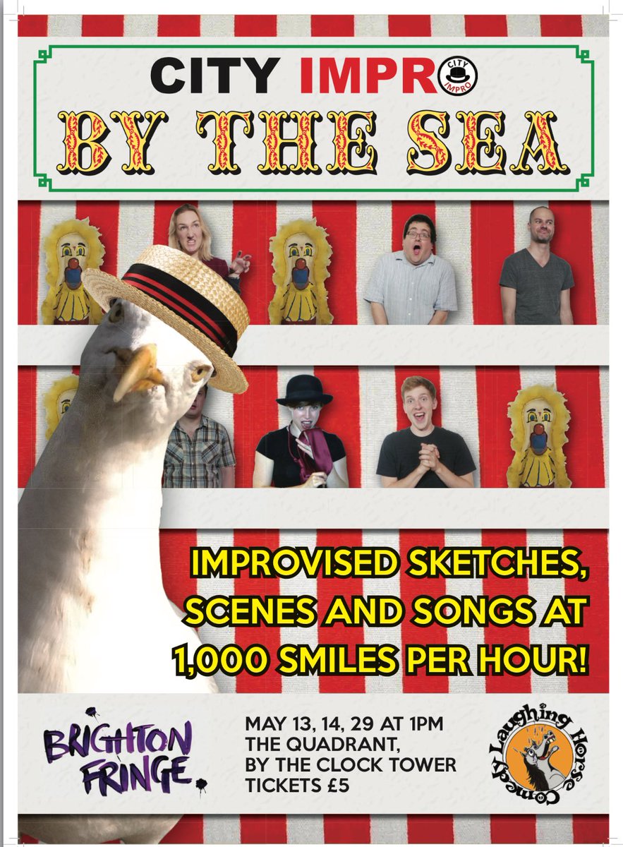 5 days until our <a href="/brightonfringe/">Brighton Fringe</a> show City Impro by the Sea commences. Sat &amp; Sun 1pm <a href="/lhcomedy/">Laughing Horse</a> @quadrantpub #improv #brightonfringe2017