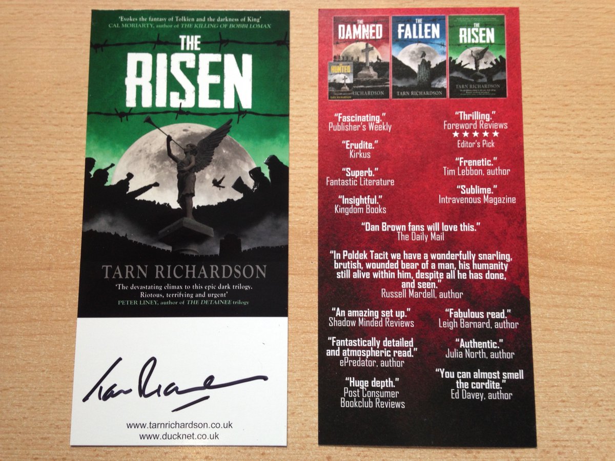 I've got 10 sets of #signed #therisen #bookmarks to #giveaway. RT and follow to enter. I will pick 10 winners tomorrow at midday. UK only!