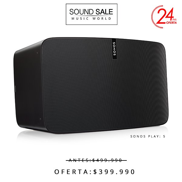 musicworldchile's tweet photo. Aprovecha la oportunidad de llevarte el @Sonos Play 5 a un precio irrepetible (solo por 24 hrs.) o hasta agotar stock.
#Descuento #SoundSale https://t.co/UOFPiNGtf8