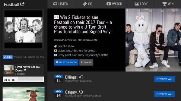 FASTBALLTHEBAND's tweet image. Win tickets plus the shot at a turntable! Here &amp;gt; tnspk.co/B0ztUdA @tunespeak #StepIntoLight