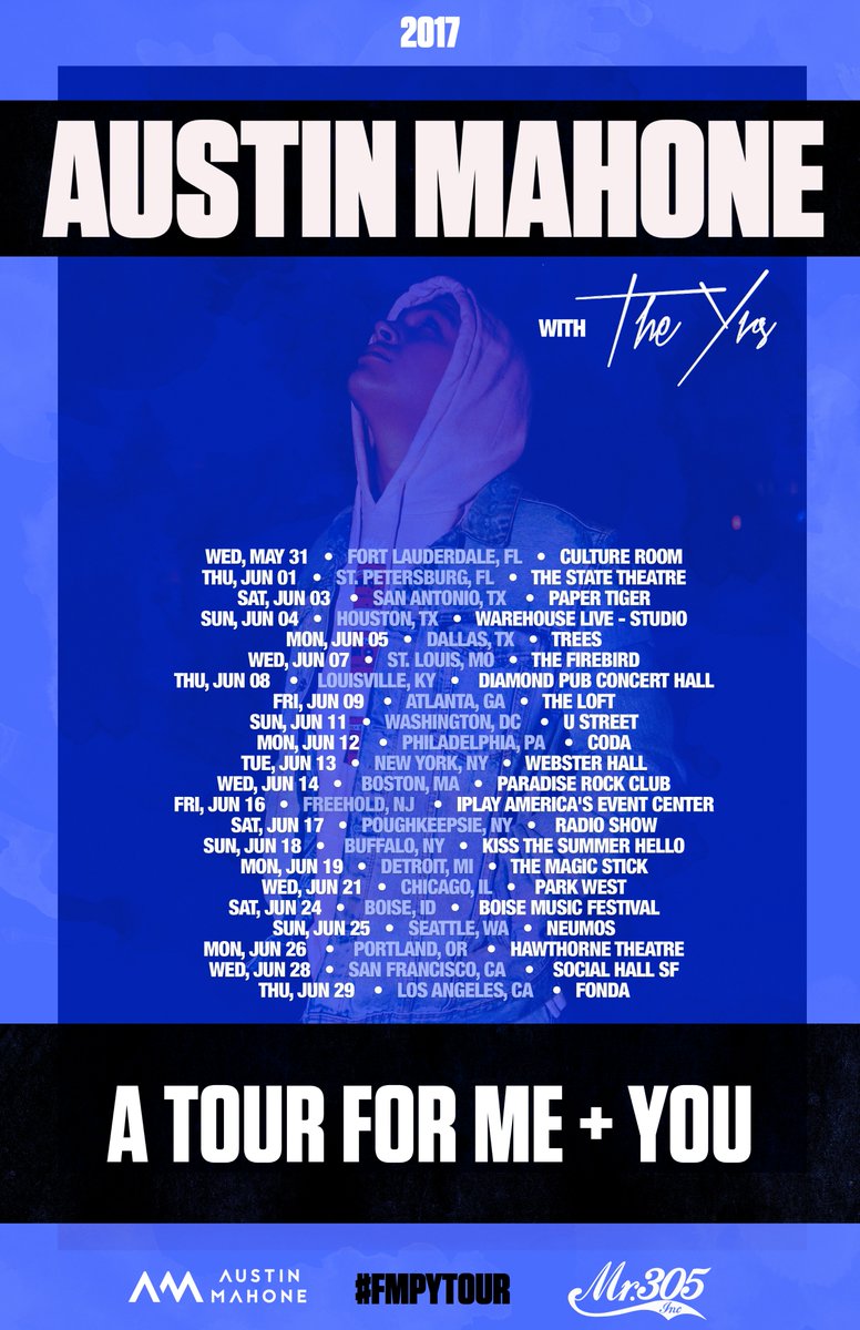 1966Flutterbye's tweet image. Just a few more weeks till #ATourForMePlusYou with @the_yrs_  🚀 Get your VIP... ln.is/O4jOm by #AustinMahone via @c0nvey