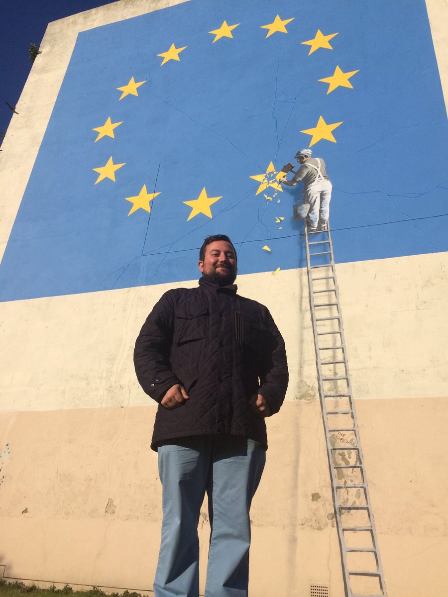 bbcwhittlesea's tweet photo. Jeremy Godden, owner of new #Banksy in Dover https://t.co/QUNipBJD1b