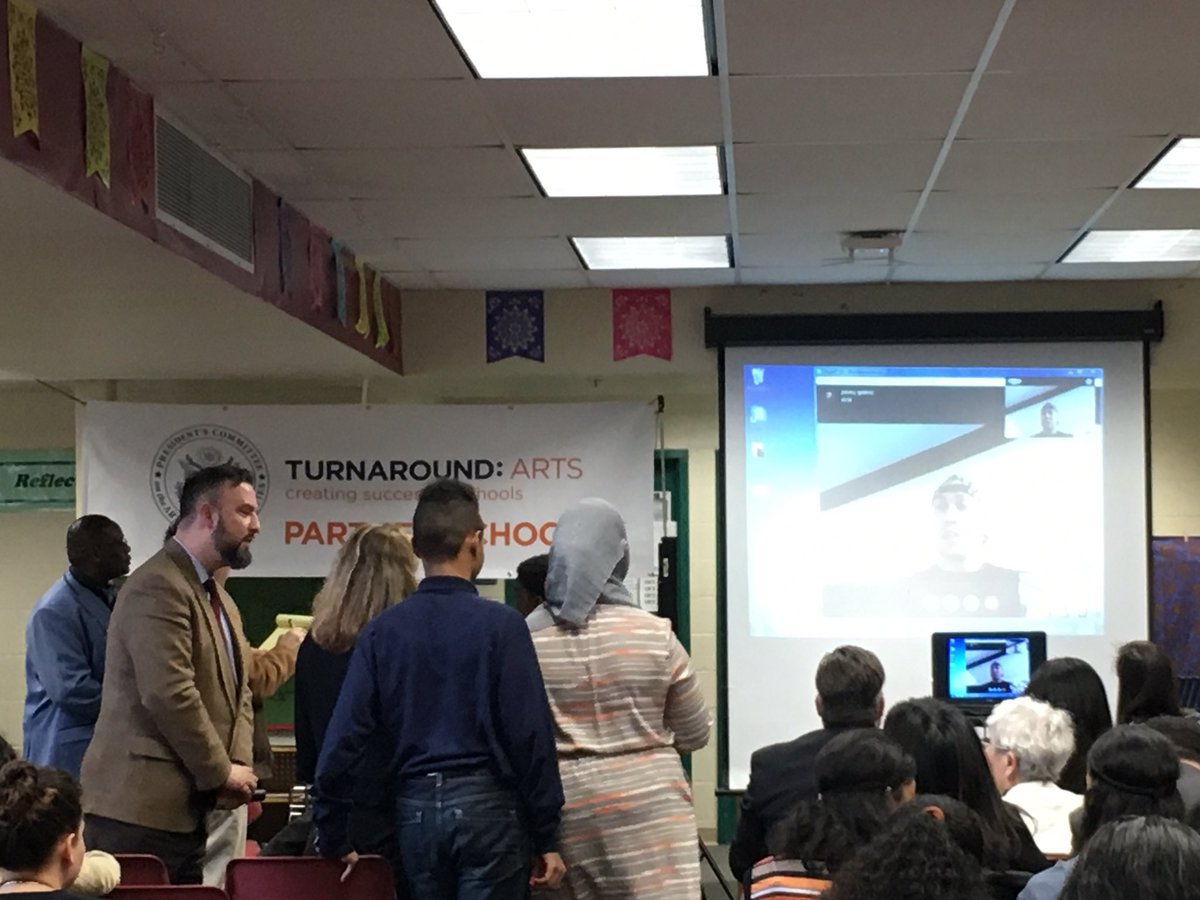 Partner artists announced from <a href="/TurnaroundArts/">Turnaround Arts</a> for <a href="/pvdschools/">Providence Public Schools</a> <a href="/RWMSprov/">RogerWilliamsMiddle</a> <a href="/DelSestoMiddle/">DelSesto MS</a> <a href="/gilbertstuartms/">Gilbert Stuart MS</a> Taboo from <a href="/blackeyedpeas/">The Black Eyed Peas</a> on Skype
