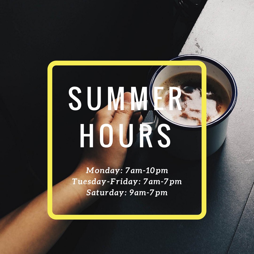 CoffeeOnMonroe's tweet photo. check out our new summer hours 🌞🌼🌞 https://t.co/oiM1UPqYpK