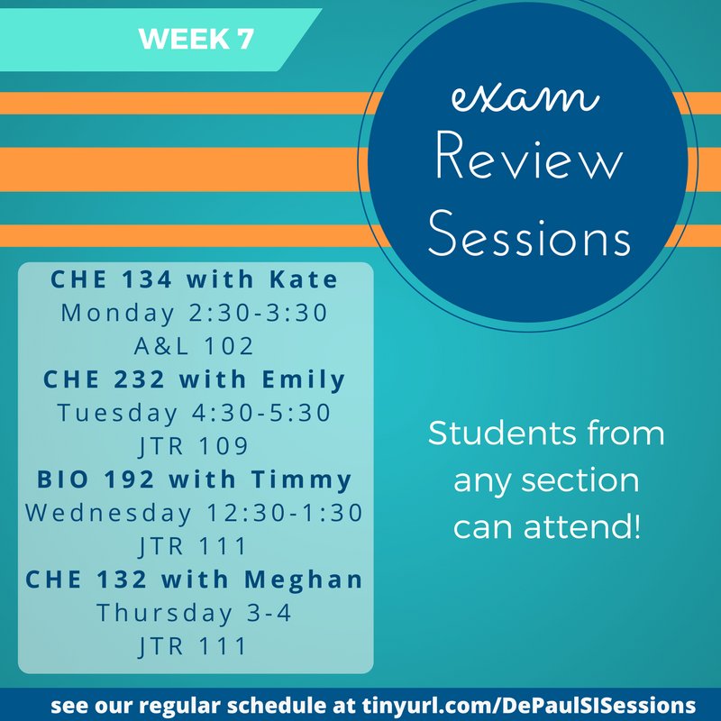 DePaulSI's tweet photo. Ready, set, study! Check out an exam-specific review session from one of our leaders! https://t.co/MJq2MzTz2x