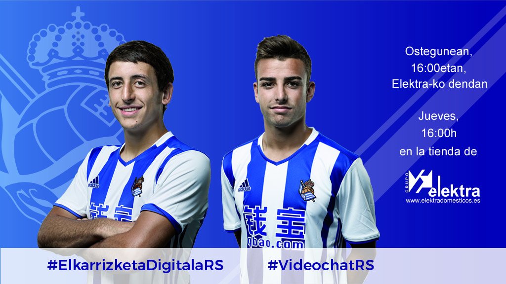 RealSociedadEN's tweet photo. 📸 @mikeloyar11 and @DaviddConcha27 will be the protagonists of the next #VideochatRS. https://t.co/MF6dSgHeZB