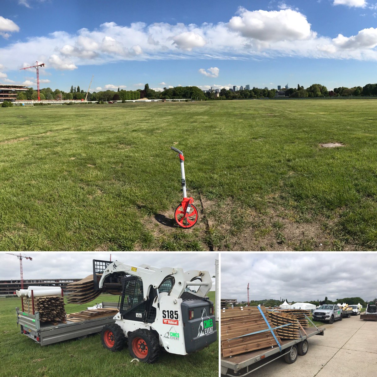 CimesEvent's tweet image. @ParisBikeFest début de montage 
#cimesevent #construction #event #longchamp