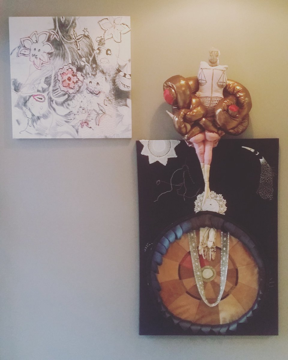 My show Wigg(l)ing Out is up at Fabrications: 1018 Wellington west as part of #TheHAPPENINGOttawa #fabricarionsott #fibreart  Go check it!