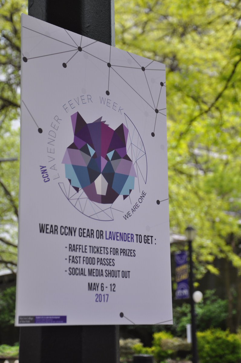 CCNYFund's tweet photo. How are you #celebrating Lavender Week? #lavenderweek #lavender #ccny #students #schoolspirit #fun #campus #college #outdoors #spring https://t.co/zg3Zd7tWS4