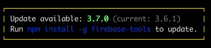 firebaseVe's tweet photo. ¡Recuerden #firepanas! firebase-tools nos notifica cuando debemos actualizar… https://t.co/yKrToo7HkU