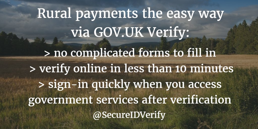 secureIDverify's tweet image. #RuralPayments – The Easy Way @GOVUKverify + @secureIDVerify Register online first, then it’s never been simpler: secureidentity.co.uk/register-for-r…