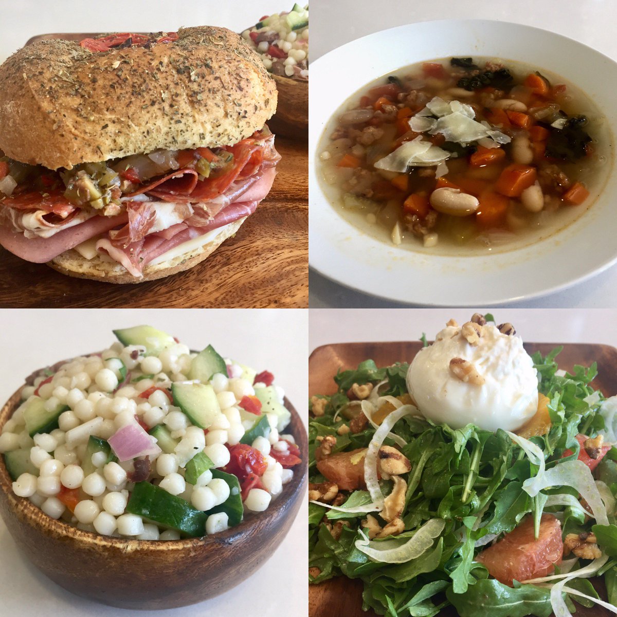 sodapopsla's tweet photo. Check out our #muffaleta #special! Sides are sour cream and onion #chips, Tuscan white #bean and #kale #soup, and #Mediterranean #couscous! https://t.co/8x5KQEC9lm
