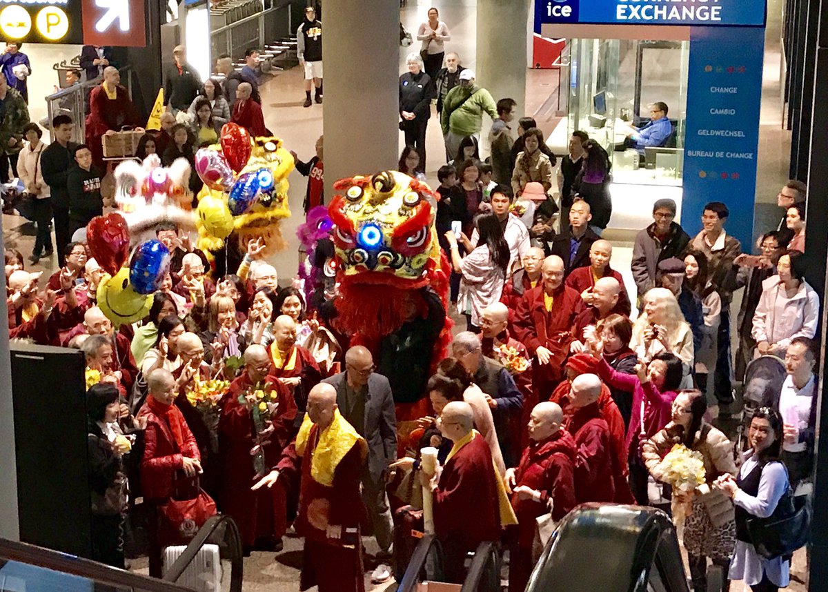 We welcomed our Founder back stateside last night <a href="/SeaTacAirport/">Seattle Tacoma Intl. Airport</a>, and yes, there were lion dancers. 歡迎師尊回到西雅圖!