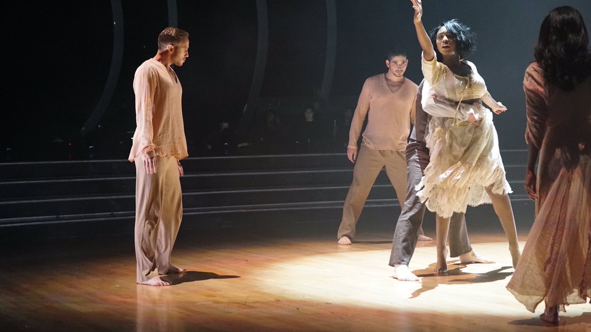 Normani's tweet photo. Here we go!!! Tune in now and don't forget to vote for #TeamValMani !!!1-800-868-3410 @DancingABC #DWTS https://t.co/7HW4VnnxMc