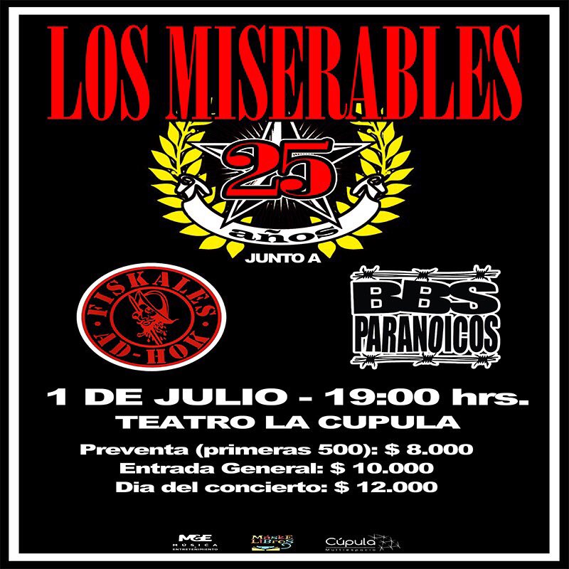 ¡Tenemos celebración! Y junto a bandas con las que partimos. Pronto toda la información de la venta de entradas ¡25 años y todo sigue igual!