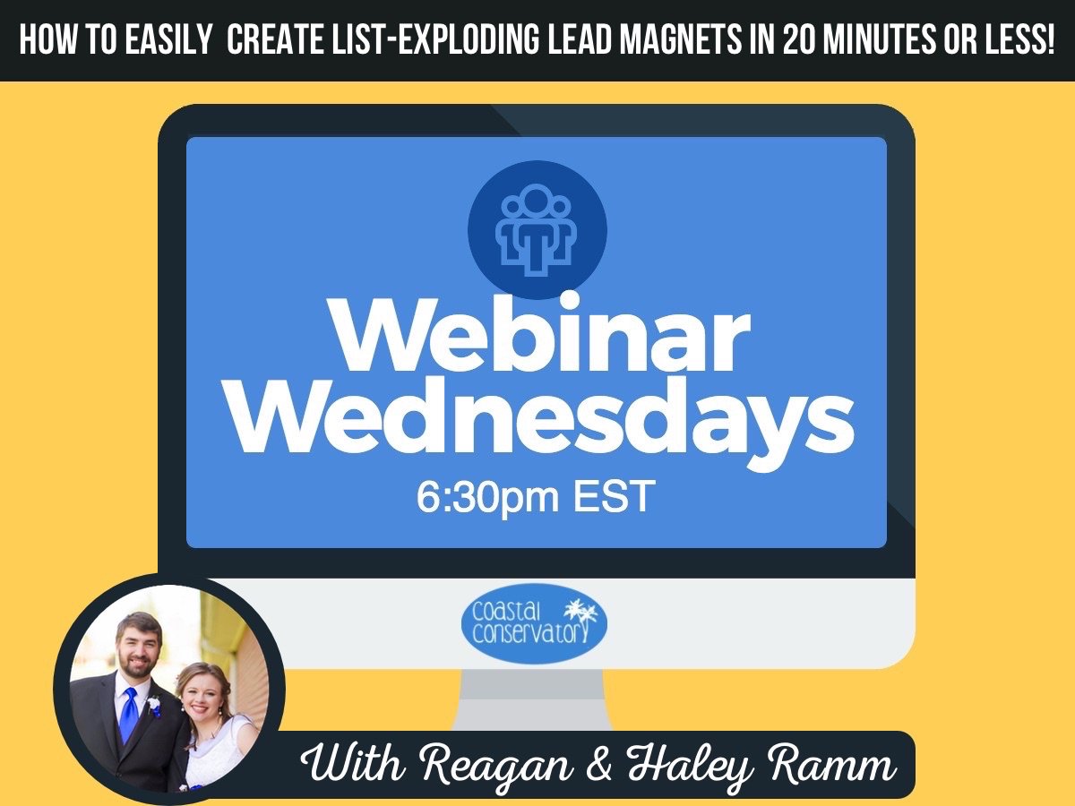 CoastalConserve's tweet photo. Free Webinar: How To Create Lead Magnets In 20 Minutes! https://t.co/cSVhVoFfAg https://t.co/5ch5luw6VI