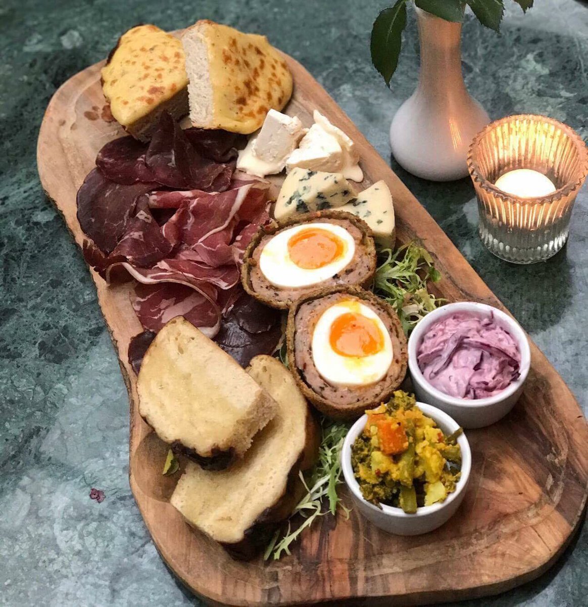 BoleroVenues's tweet photo. #WorcestershireHour trying out last week's special meze board with homemade chilli scotch egg &amp; Welsh rarebit https://t.co/scsdNyPESb