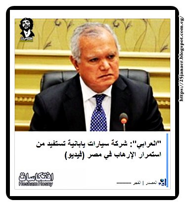 "العرابي": شركة سيارات يابانية تستفيد من استمرار الإرهاب في مصر