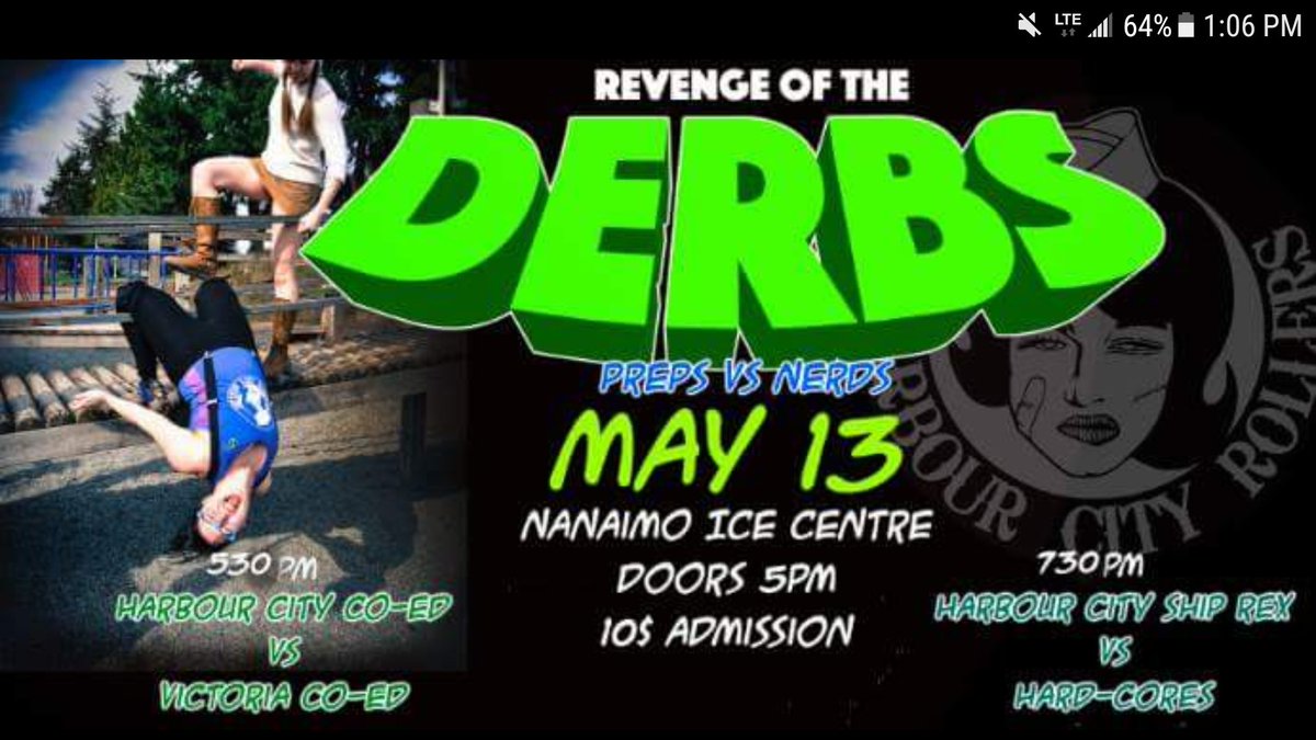 HCRNanaimo's tweet photo. Double header roller derby action this weekend. Be there or be square https://t.co/htSAW1FsDo