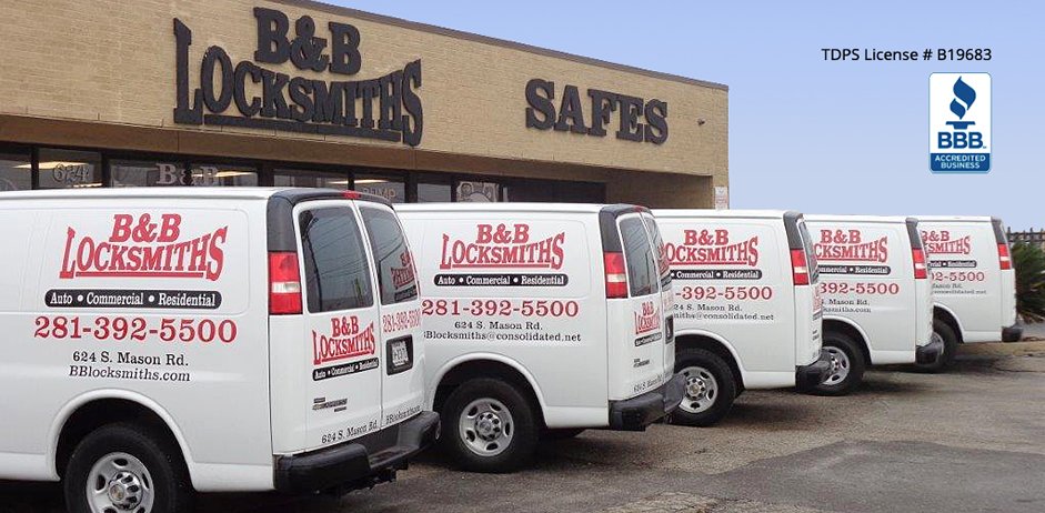 CookTiffanee's tweet photo. Did you know B&amp;B Locksmiths has been proudly serving Katy since 1987!!! Stop by the best! Located 624 S. Mason Rd, Katy. #BBKTX!!! https://t.co/YaUFSw6qyv