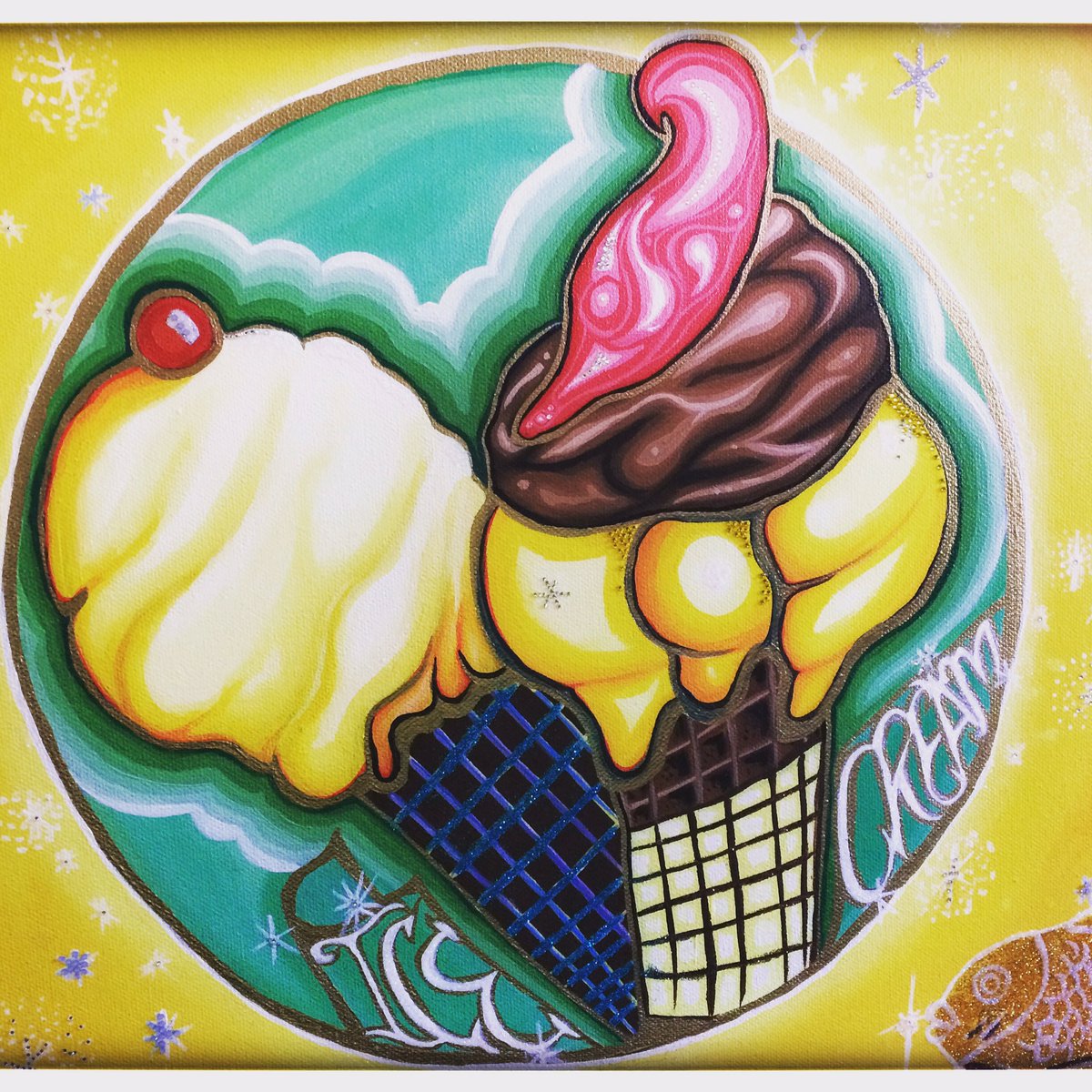 jlandolt1979's tweet photo. It's getting warmer! I can feel it! #Art #Japanese #painting #icecream #Milwaukee #Wisconsin #swarovski https://t.co/cRU9Np88LI