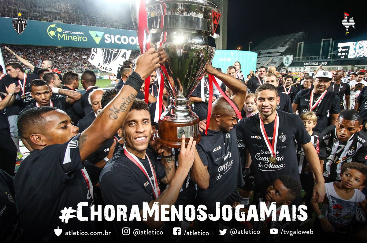 Atletico's tweet photo. Há 24 horas, a maior torcida de Minas Gerais e a mais apaixonada do Brasil, explodia de felicidade com mais um título! #ChoraMenosJogaMais https://t.co/jMbRtQ4wwe