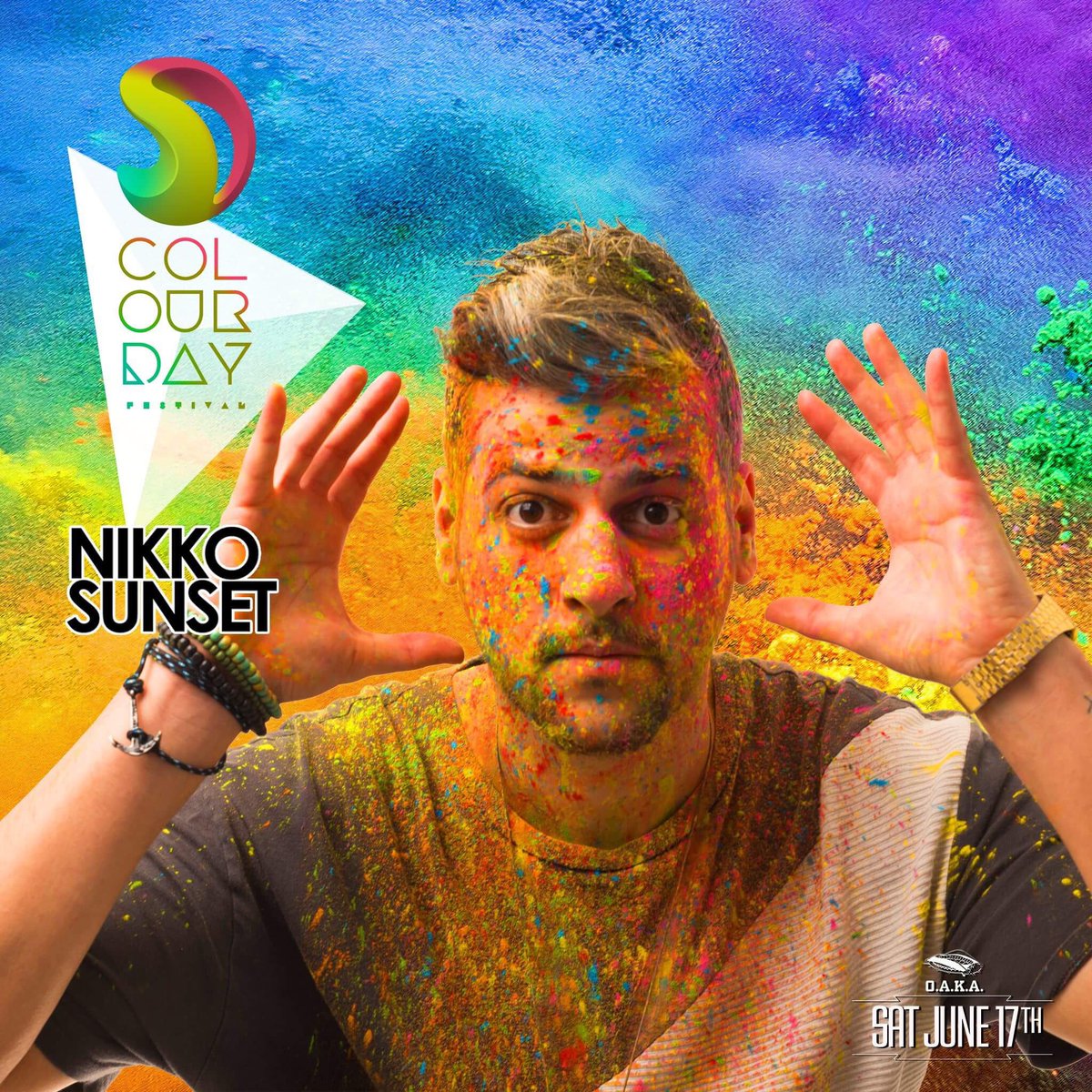 nikkosunset's tweet image. Πόσο χαρούμενος που θα παίξω μουσική στο μεγαλύτερο festival στην Ελλάδα Colour day Festival. #oaka #17june #NikkoSunset