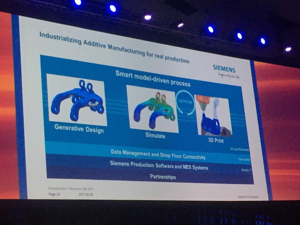 PaulPushparaj1's tweet photo. Refreshing take on #additivemanufacturing involving generative modelling &amp; analytics. At #PLMConx #enggthefuture https://t.co/Q9d4F7oyUB