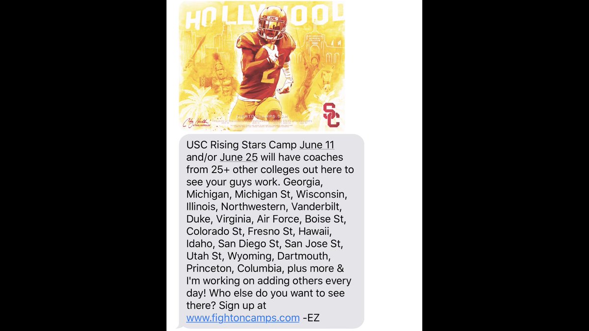 robeast003's tweet photo. Sign up now! #usccamp https://t.co/EHz6viwis4