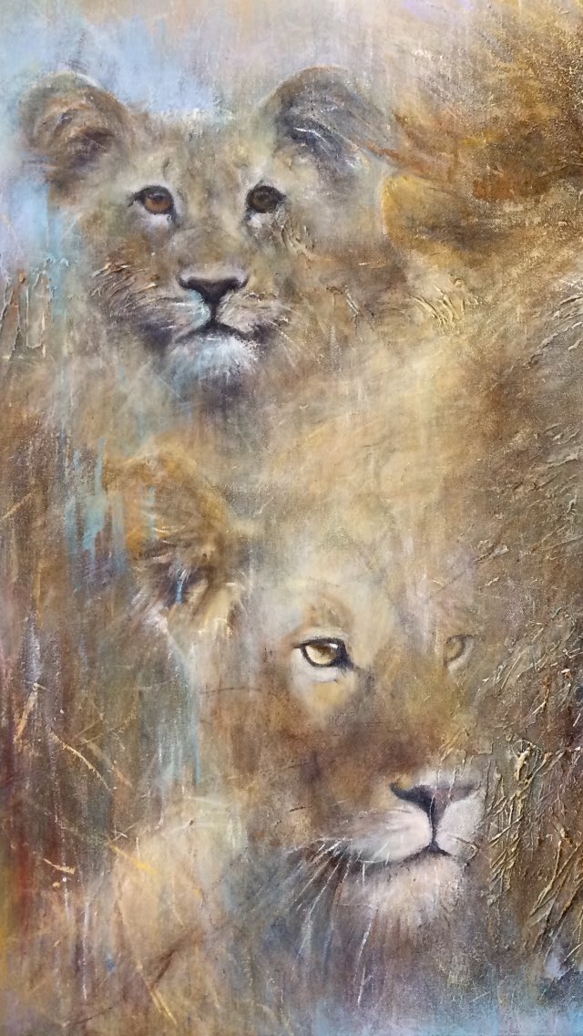 LynneDaviesArt's tweet photo. #closeup small section of a #painting that is taking me ages and driving me mad, I like a challenge though 😬#lionstudy https://t.co/KWDemzs4Fk