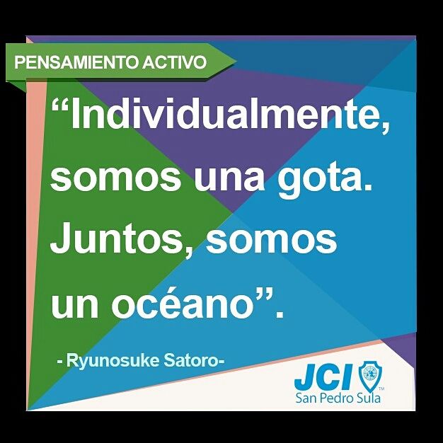 JCISanPedroSula's tweet photo. "Individualmente, somos una gota. Juntos...". #iamjci #wearejci #JCI #jcisps #pensamientoactivo #lapazesposible #peaceispossible https://t.co/HpfEggAbaL