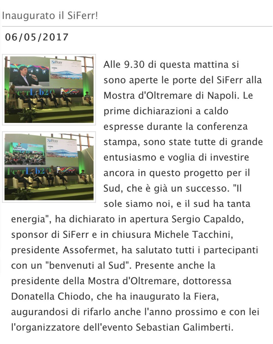 CapaldoSpa's tweet photo. #iferr #siferr #siferrCapaldo #press https://t.co/6YgHS261aJ
